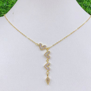 NZ1347-Mini colgante de corazón de amor para mujer, Collar chapado en oro de 18k, color arcoíris, 2022 - Product Image 3