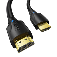 Câble coaxial plaqué or 2.1 8K 60Hz pour connecteur mâle, gaine en PVC, cuivre sans oxygène pour applications TV, microphone, projecteur