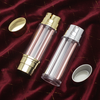 Emballage en matériau ABS à la vente chaude pour cosmétiques, emballage de crème cosmétique de luxe double 15 ml, flacon en plastique à deux compartiments