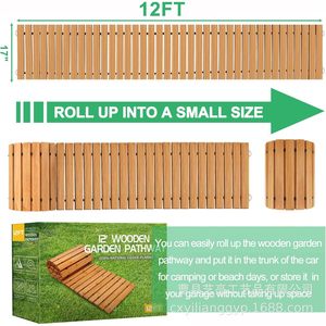 Pasarela de Madera para Jardín, Plataforma para Terraza, Resistente al Agua, Estilo Moderno y Simple, 12 Pulgadas de Altura - Product Image 5
