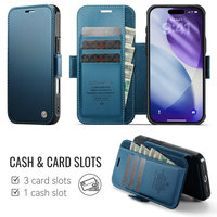 Étui CaseMe pour iPhone 18 Pro Max 17 16 15 14 13 12 11 SE2 SE3, étui à rabat en PU avec emplacements pour cartes et béquille pour iPhone