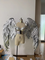 Efun Adult Performance Party Event Angel Wing Costumes Dancer Outfits Miroir Jumpsuit Costume Miroir Robe avec aile à vendre