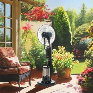 Ventilateur sur pied à brumisation d'eau de 18 pouces, moteur à fil d'aluminium, faible bruit, 3 pales en plastique, pour usage extérieur, domestique, hôtelier, garage, voiture, refroidissement par eau - Product Image 2