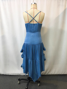 Vestido Midi Vintage con Cintura Imperio, Estilo Casual de Verano, Antiestático, con Dobladillo con Volantes, Estilo Occidental, Tallas Europeas - Product Image 4