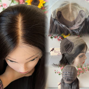 פאות רפואיות עם תחרה HD בלתי נראית, סיליקון פולי, 100% שיער אירופאי קשור ידנית, ללא דבק, תותבות שיער בהתאמה אישית - Product Image 1