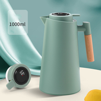 1L Grande Capacité Affichage de la Température Isolé Thermos Pot Eau Chaude Café Théière Thermos Bouilloire Joint Flacons à Vide sans air