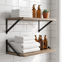 Étagère murale flottante en bois réglable à un seul niveau, personnalisable, multifonctionnelle, organisateur de bureau pour salle de bain et cuisine