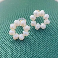 Bagues pour oreilles en perles d'eau douce, clous en argent 925 faits à la main, mignonnes, simples, modernes, nouveauté