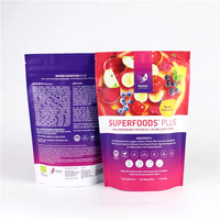 Sachet d'emballage alimentaire refermable et réutilisable en aluminium mat imprimé sur mesure avec fermeture éclair pour fruits et bonbons