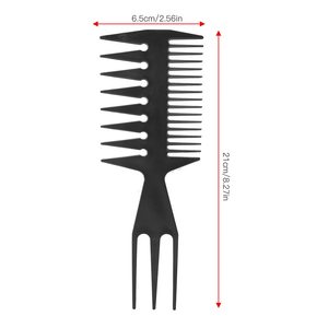 Vente directe d'usine 3 en 1 hommes tête d'huile style peigne à cheveux en plastique peigne à dents larges et fines Logo personnalisé coupe de cheveux peigne de barbier - Product Image 2