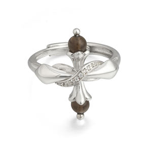 Adjustable S925 Sterling Silver Cross <b>Rings</b> Religious Gemstone Jewelry <b>Set</b> for Women and <b>Men</b> Christian Inspired - Product Image 2
