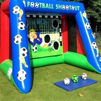 Poteau de cible de tir de football gonflable portable avec porte pour les fêtes et les jeux de château