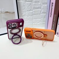 Support double transparent avec placage, protection intégrale, support d'objectif d'appareil photo, support magnétique en métal pour iPhone