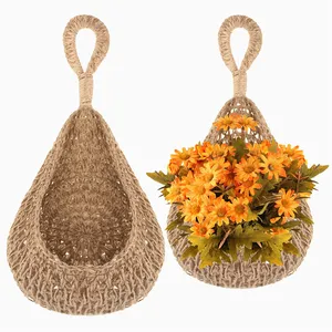 Macrame Plant Hangers With Pot Hanger No Tassel Wall Hanging Decorative Basket Three Pieces Decorating Plates Rustic Decoration