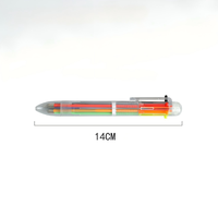 Stylos à bille 6 couleurs en plastique 0,5 mm rétractables avec corps transparent, stylo promotionnel sportif pour carnet, journal, dessin