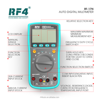 Multimètre numérique RF4 RF-17N pour test automatique, testeur de transistors et de température, pince ampèremétrique ESR, multifonctionnel pour téléphones portables et silicone