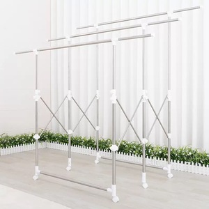 Closet Storage Metal clothes <b>rack</b>, wardrobe organizer, standing <b>drying</b> <b>rack</b>, 3 extendable hanging rods, - Product Image 1