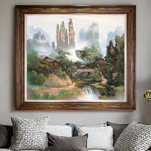 لوحة فنية من الحجر الرملي مصنوعة يدويًا للمناظر الطبيعية من Zhangjiajie مع قاعدة دعم قماشية لديكور المنزل والأعمال الفنية الزخرفة - Product Image 3
