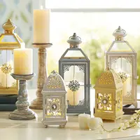 Mini castiçal de vidro metálico, boneco de vidro vintage com baixa quantidade para lanternas de casamento, decoração de casa, comprimido, ar livre
