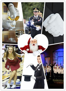 Papá Noel Codo Longitud Más Largo Blanco Algodón Largo Marcha Ceremonial Desfile Formal Mano Trabajo Guantes Nylon de lujo para mujeres - Product Image 2