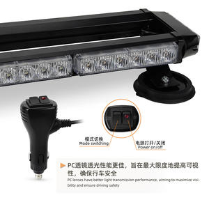 Luz Estroboscópica de Advertencia de 56 LED, 18W, Fila Larga, Rojo, Azul, Blanco, Verde, Ámbar, con Disco Magnético de Succión para Techo de Auto o Camión - Product Image 5