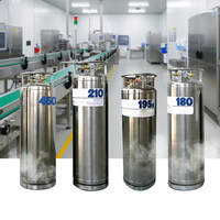 Bouteille Dewar cryogénique d'occasion de 175 L pour oxygène, azote, argon, avec isolation sous vide, usage industriel