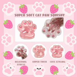 Cat Paw Taba Squishy <b>Squeeze</b> Toys Pink Squishy Sensory Stress Relief Fidget Toys for Party Favors Sensory Anxiety Toys - Product Image 4
