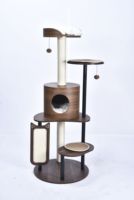 Grande tour d'escalade pour chat, plateforme de saut à plusieurs niveaux, structure en bois, arbre d'activité stable pour chat
