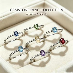 <span class=keywords><strong>Compra</strong></span> al por Mayor de Anillos de <span class=keywords><strong>Plata</strong></span> de Ley 925 con Gemas Naturales Variadas de 3mm*4mm en Múltiples Colores para Importadores Globales de Joyería Fina - Product Image 1