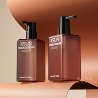Bouteille de gel douche/shampooing en plastique PETG transparente de 250 ml, couleur personnalisée, pour l'emballage de liquides