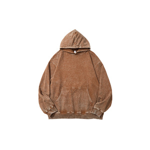 OEM Blank Custom 450G Oversized Acid Wash Hoodie Manufacturer 100% Cotton Hoodie High Quality Vintage Washed Hoodie Heavyweight - Product Image 5