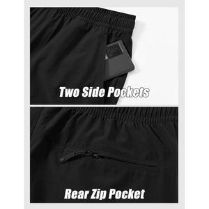 Rdruko Pantalon de survêtement léger à séchage rapide pour homme, idéal pour l'entraînement, la course, la gym, athlétique, à bas ouvert, avec poches, noir, taille XL - Product Image 6