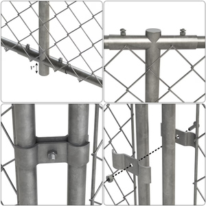 10X10X6 ayak açık galvanizli zincir bağlantı köpek çit kulübesi kafes büyük köpek için - Product Image 6