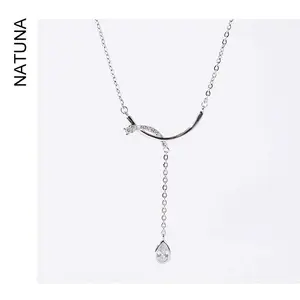 Natuna Fine Jewelry Necklaces Bijoux Acier Inoxydable Moissanite Pendientes Collar Para Mujer Suitable For Parties