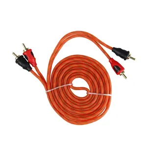 Kabel RCA Mobil Audio & Video Amp Kualitas Tinggi Kabel RCA Mobil Twisted Pair 5M Merah