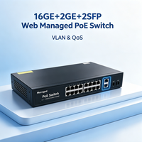 Commutateur Ethernet Gigabit non géré ANPA-30416GE 200W avec alimentation intégrée, 16GE+2FE+2SFP, PoE, empilable, QoS, protection anti-éclairs, extension 250m