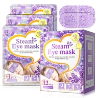Masque pour les yeux de sommeil à la lavande jetable 12 pièces coussinet chauffant hydratant auto-chauffant pour les yeux pour un usage quotidien cadeaux d'affaires promotionnels