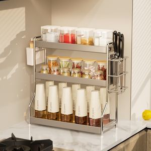 <span class=keywords><strong>Estante</strong></span> organizador de especias de 3 niveles, a prueba de óxido, grande, para condimentos de <span class=keywords><strong>cocina</strong></span>, para encimera. - Product Image 1