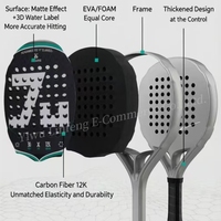 Nouveaux sacs de raquettes 2026 Pro Padel Tennis en fibre de carbone 3K avec surface mate rugueuse en forme de diamant – Prix usine, faible MOQ