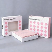 Boîte d'emballage personnalisée pour draps de lit en impression numérique, boîte en carton colorée pour draps de lit avec poignée en corde, matériaux récupérables