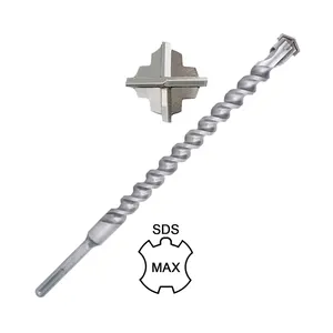 硬质合金十字头4刀U槽SDS Max Broca Brocas旋转锤钻头，用于混凝土和硬石钻孔