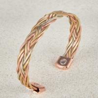 Nouveauté : Bracelet Magnétique Extensible en Cuivre Massif, Trois Couleurs Torsadées, pour la Thérapie Équilibrante et la Santé