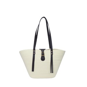 Sac de plage tressé en PU, nouveau, grande capacité, avec fermoir magnétique, pour femme, vente en gros - Product Image 5
