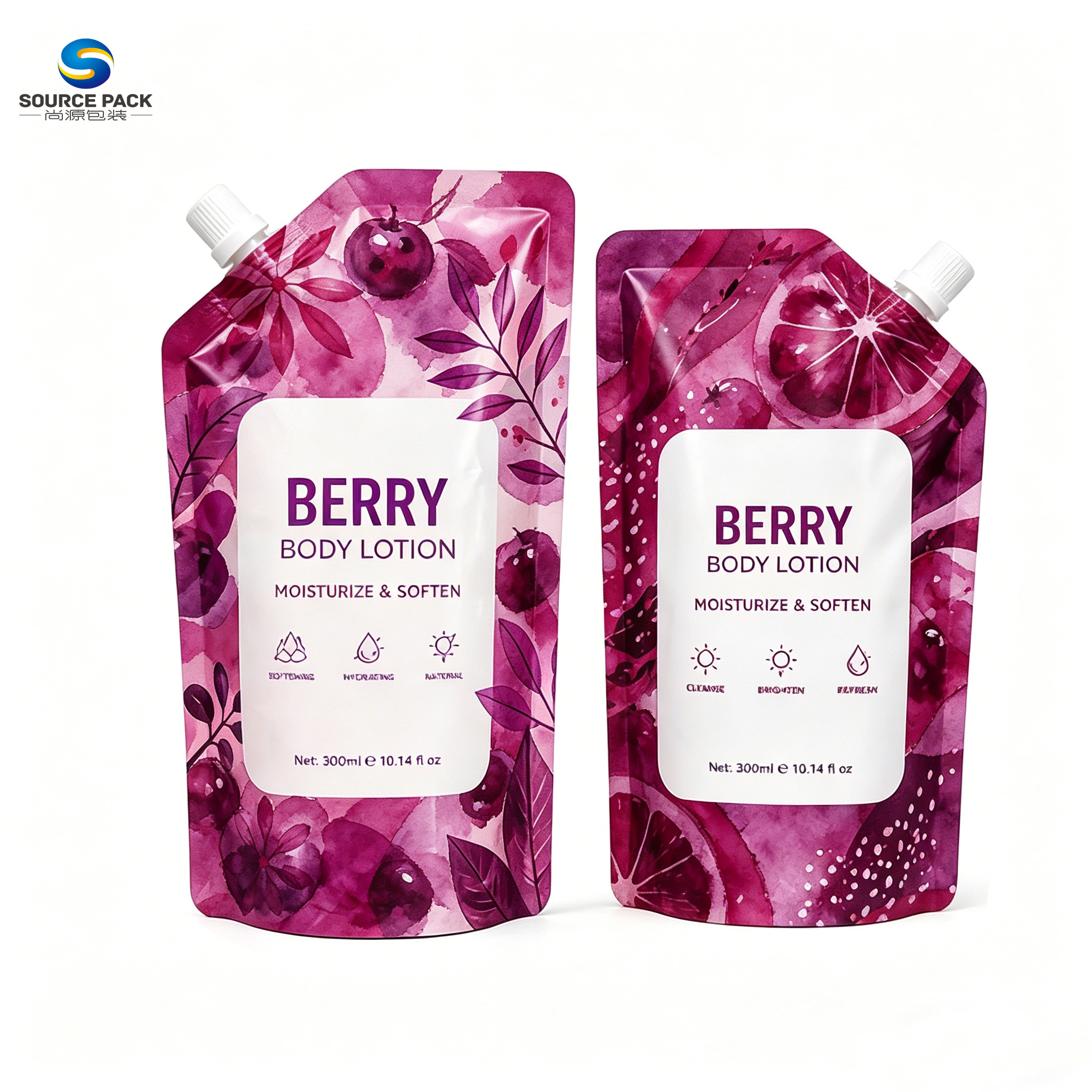 Pre-made Spouted Pouches Food Grade Bags for Lotion Emulsion Body Scrub Packaging