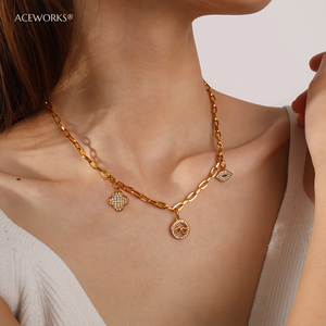 Eterno |   Colgantes de Acero Inoxidable con Baño de Oro PVD de 18K y Dijes Pavé para Fabricación de Joyas |   Resistente al agua y sin deslustre - Product Image 2