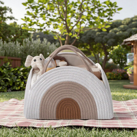 Panier de rangement pour couches de bébé en coton tressé multifonctionnel écologique, pliable, design détachable, paniers de rangement durables