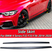 Faldones Laterales Estilo MP para BMW Serie 4 F32 F33 F36 430 420 428 M Sport 2014-2020, Extensión de Labio con Aspecto de Carbono, Negro Brillante 2016 2018
