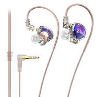 Écouteurs intra-auriculaires filaires HiFi Bass PC Music Gaming avec 1 transducteur dynamique, câble détachable à 2 broches, IEM