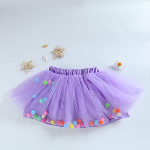 Rok Tulle Desain Tutu Pompom Anak-anak Keluaran Baru 2022 TUTU Pelangi Anak-anak