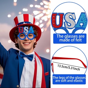 2025 Amerikaanse Vlag Patriottische Zonnebril 5 Puntige Ster Kroon Bril Voor Onafhankelijkheidsdag Feestdecoraties - Product Image 4